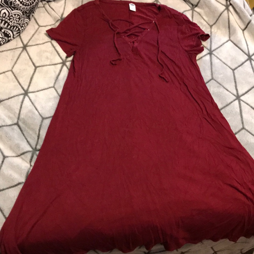 Old navy Burgundy shirt dress